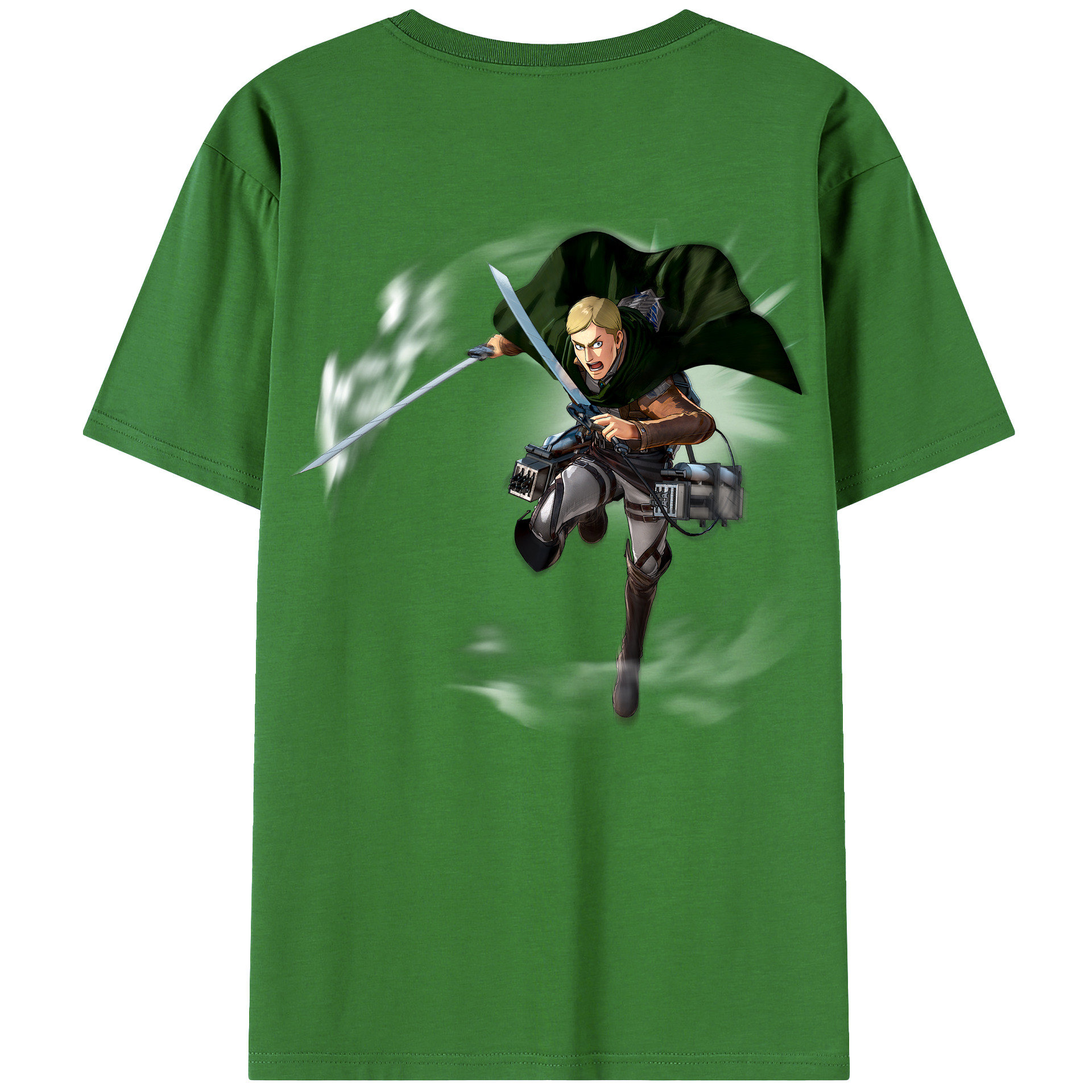 （画像用） 進撃の巨人 エルヴィン・スミス Attack on Titan Erwin Smith レディース半袖Tシャツ(バックプリント)